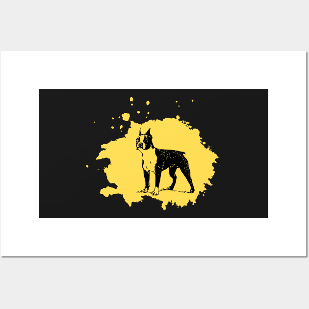 French Bulldog Black Yellow Splash Wall Art by MoPaws